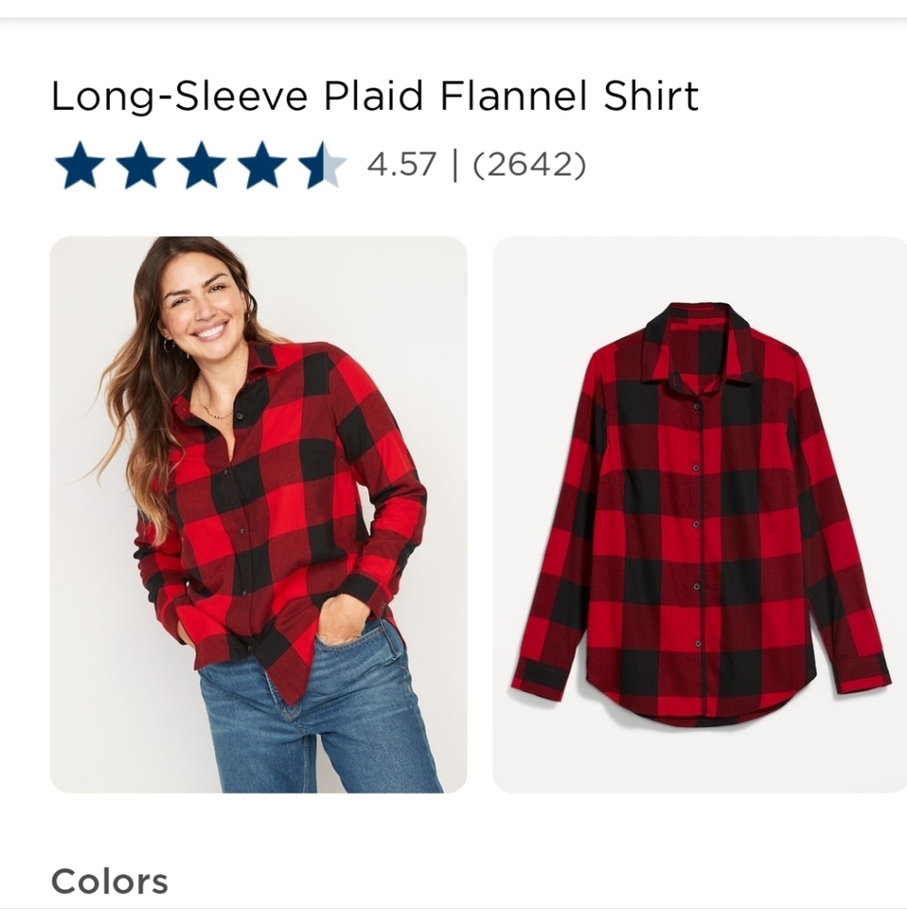 Red and Black Plaid Flannel Shirt